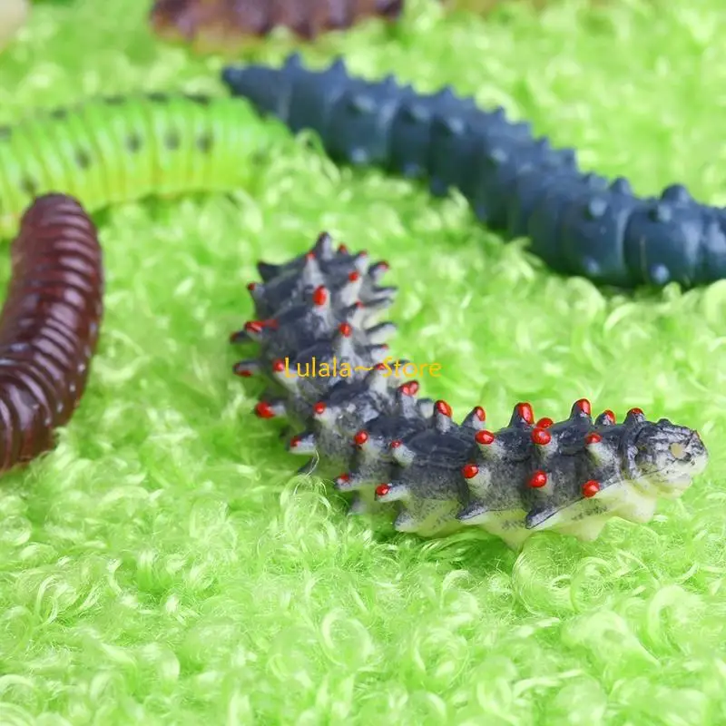 Y4QA 12 x Verme Realistico Insetto Finto Giocattolo Educativo in Plastica