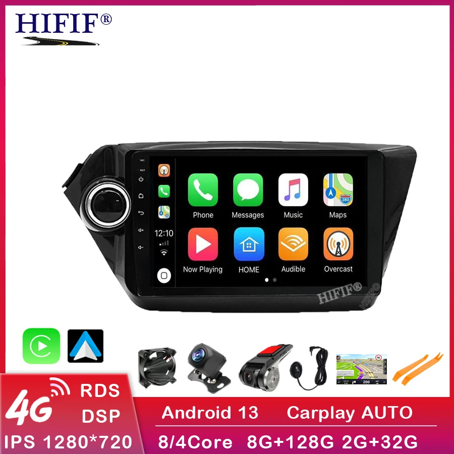 

2 din Android 13 For KIA RIO 3&4 car multimedia video player 9” touch screen GPS stereo navigation WiFi player RAM 2G + ROM 32G