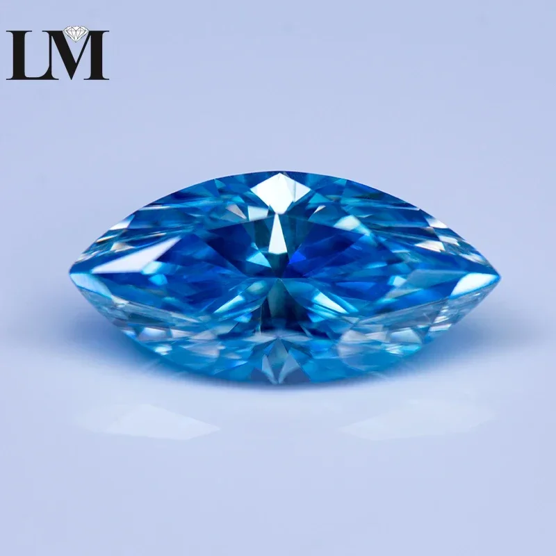 Moissanite Gemstone Aquamarine Color Marquise Cut Lab Grown Diamond For Charms Woman Advanced Jewelry Rings Earrings Making