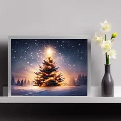 Decorazione delle luci dell'albero di natale 2024, pittura della lampada USB ricaricabile a led, cornice ultra-stretta HD luci d'atmosfera calde dimmerabili a 3 toni