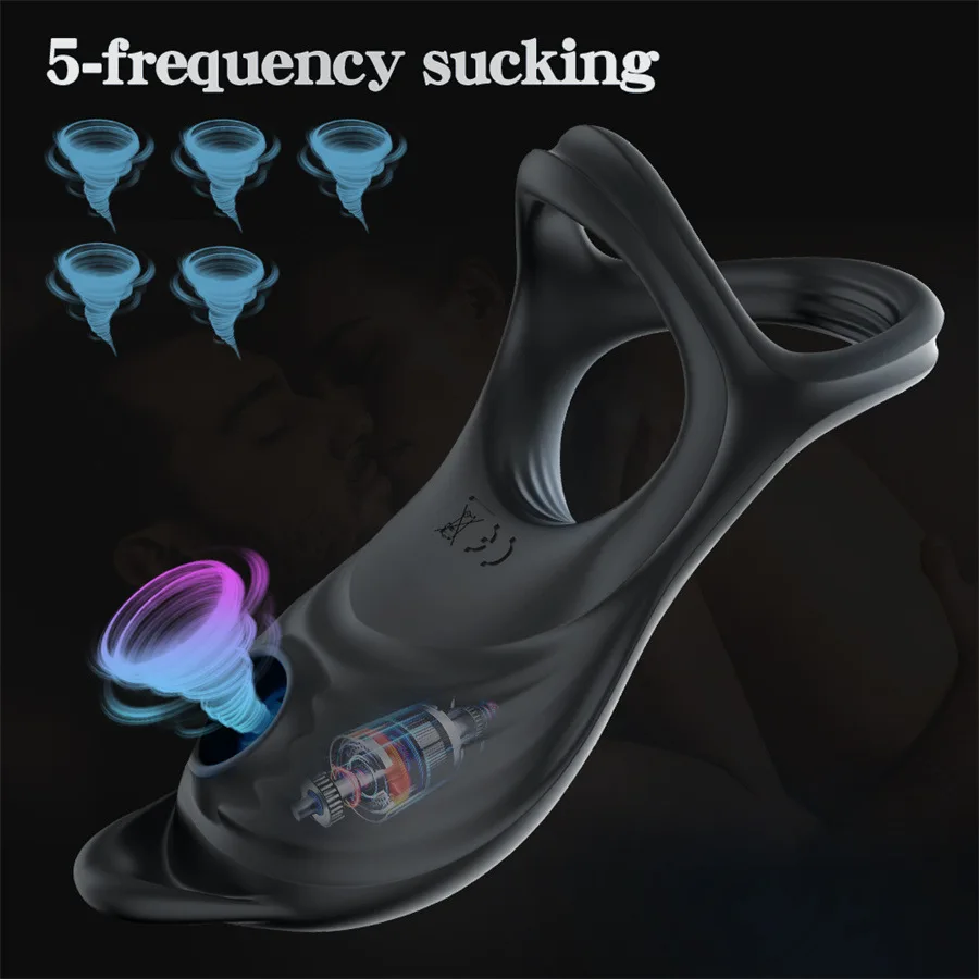 Suction Penis Ring Sex Toys for Man Women Vibrating Cock Ring for Penis G Spot Stimulation Pleasure Vibrator Couples Adult Toys