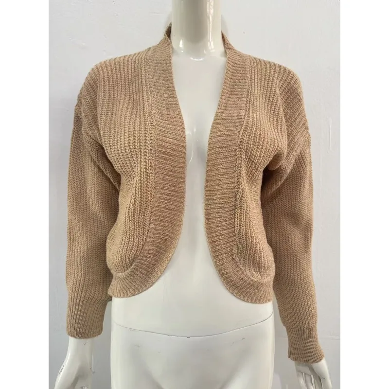 2025 Herfst Nieuwe Vrouwen Korte Sjaal Gebreid Vest Trui Vrouwen Jas Vrouwen Gebreid Vest Wit Vest Trui