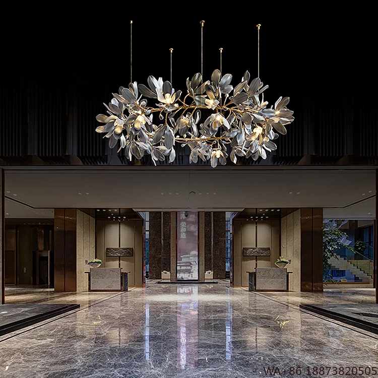 Lámpara LED de diseño elegante, decoración interior, vestíbulo de Hotel, escalera, techo, proyecto personalizado