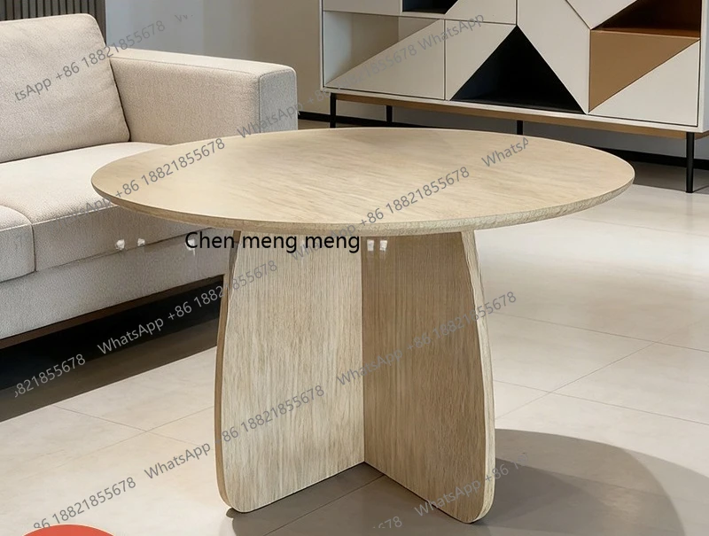 

Log style modern simple tea table North American new creative living room coffee table round retro coffee table