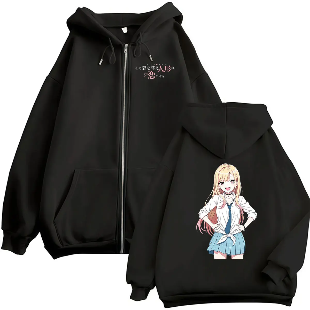 Japanese Anime Marin Kitagawa My Dress-Up Darling Zipper Hoodie Unisex Kawai Fashion Clothing Long Sleeve Jacket Sweatshirt Tops