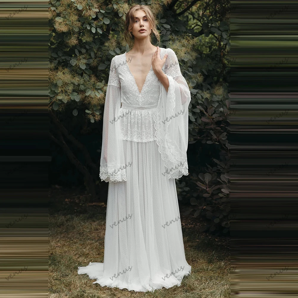 

Bohemia Wedding Dresses Vintage Bridal Gowns Flare Sleeves Robes For Formal Party Graceful Vestidos De Novia Customized 2025