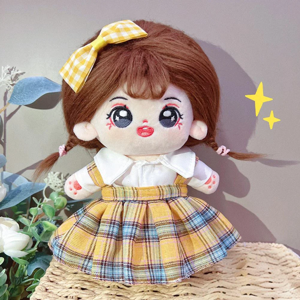 Cotton Doll Rompers Cartoon Plush Outfit Lolita Dress Playing House Accessories Mini Clothes for 20CM Dolls Kid Gift