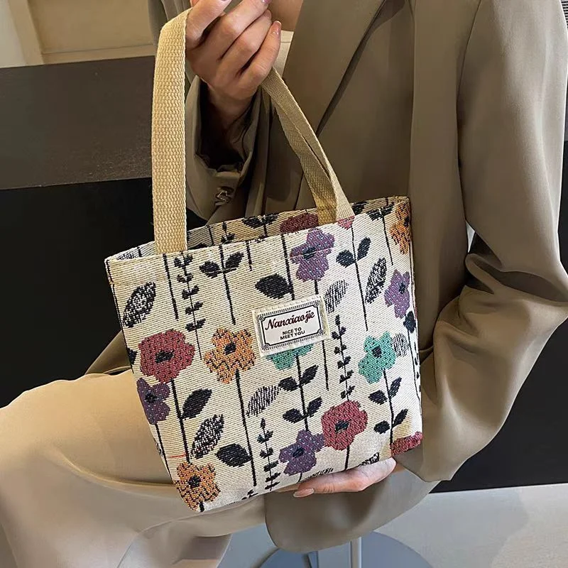 Women Large Capacity Canvas Shoulder Bag, Ins Minimalist Tote Bag Handbag for School Office Shopping Travel Daily Commute image 6