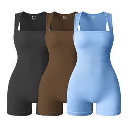 여성용 등이없는 민소매 Bodycon streetwear romper playsuit 원피스 패션 피트니스 요가 빠른 건조 통기성 점프 슈트