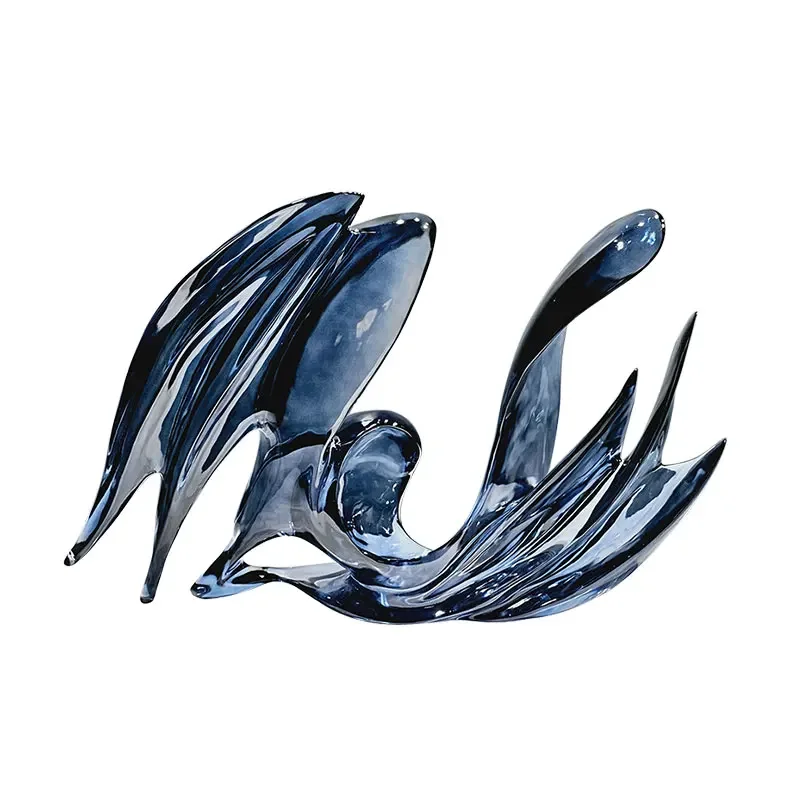 

Transparent resin abstract horizontal tabletop ornament