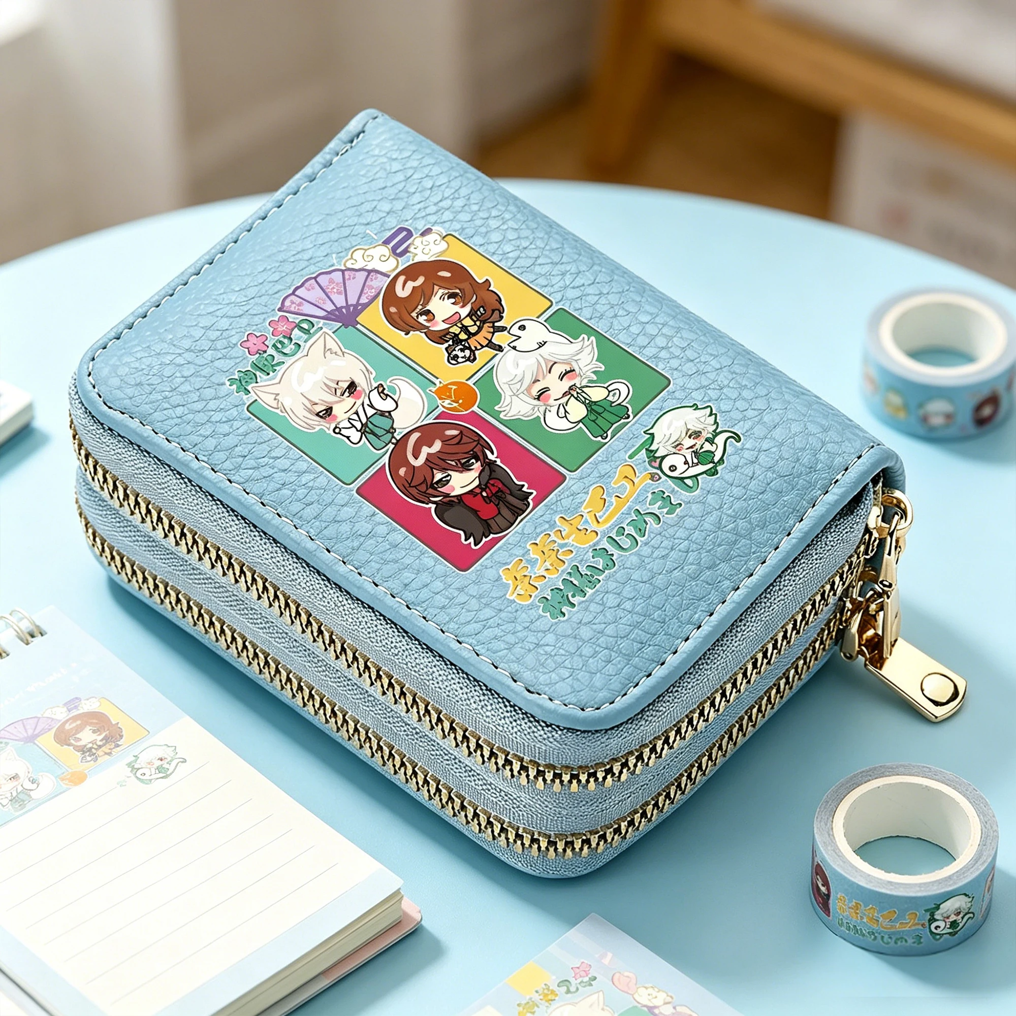 Kamisama Love Kiss Anime Wallet Women Multipurpose Double Zipper Coins Purse PU Leather ID Card Holder Cartoon Girls Clutch Bag