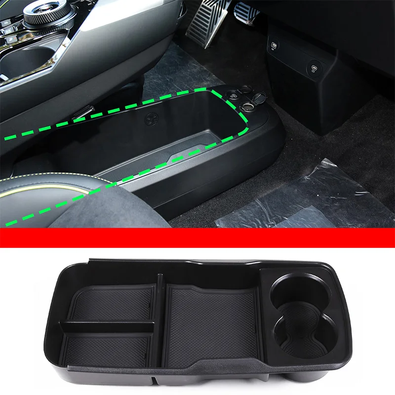 

Zinky Interior Armrest Console Central Storage Box Box Cup Stand Water Cup Storage Box for Kia EV6 2022 2023 ABS Accessories