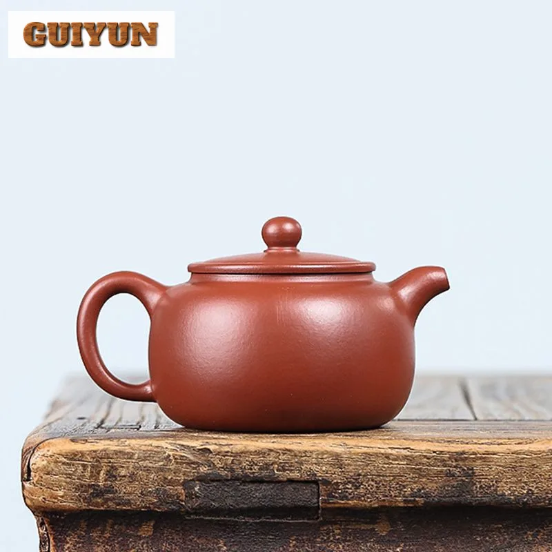 200ml Elegant Yixing Purple Clay Teapots Famous Master Handmade Antique Pot Raw Ore Dahongpao Mud Kettle Zisha Teaset Collection