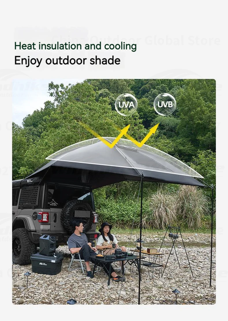 MOBI GARDEN Car Side Tent SUV Docking Camping Picnic Waterproof Sunscreen UPF50+ Convenient Black Advanced Canopy Awning Outdoor image 18