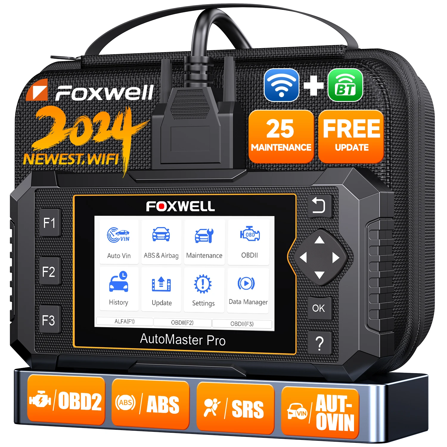 Foxwell NT650 Pro OBD2 Scanner Diagnostic Tools ABS SRS Code Reader D-P-F TPMS BRT EPB OIL 25 Reset Car OBD2 Automotive Scanner