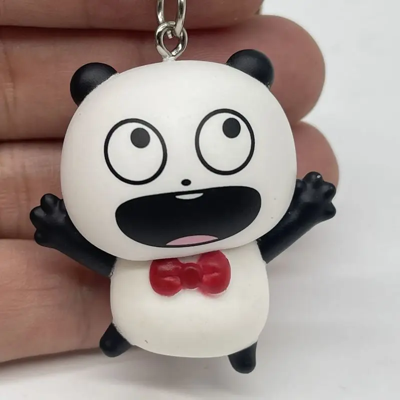 

Новая супер милая и милая фигурка панды с улыбающимся лицом, кавайный рюкзак, подвесные украшения, брелок для телефона, подарки на день рождения для девочек