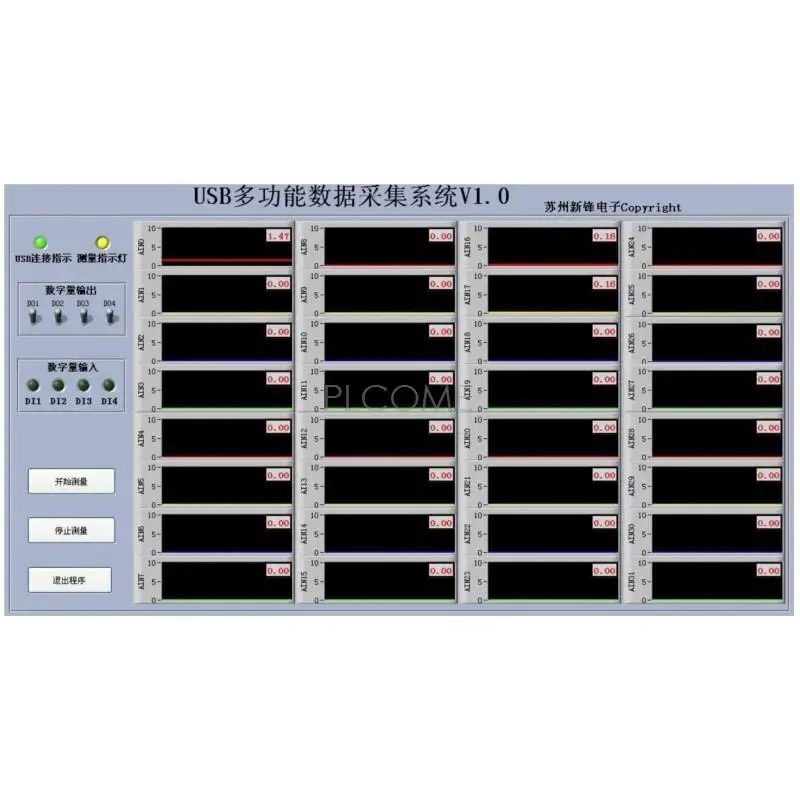 32 قناة مدخل تناظري متعدد الوظائف USB DAQ بطاقة الحصول على البيانات 32AD 0-10V 68Kbps، 8 وحدة DIO مع رموز Labview