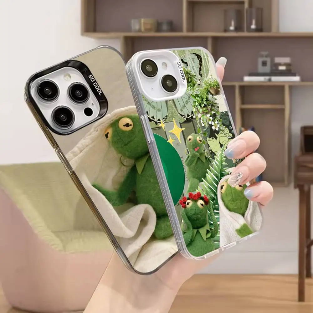 

K-Kermit Enough s-said Phone Case For iPhone 16,15,14,13,12,11,Mini,Pro,SE,MAX White Matte Shockproof Cover
