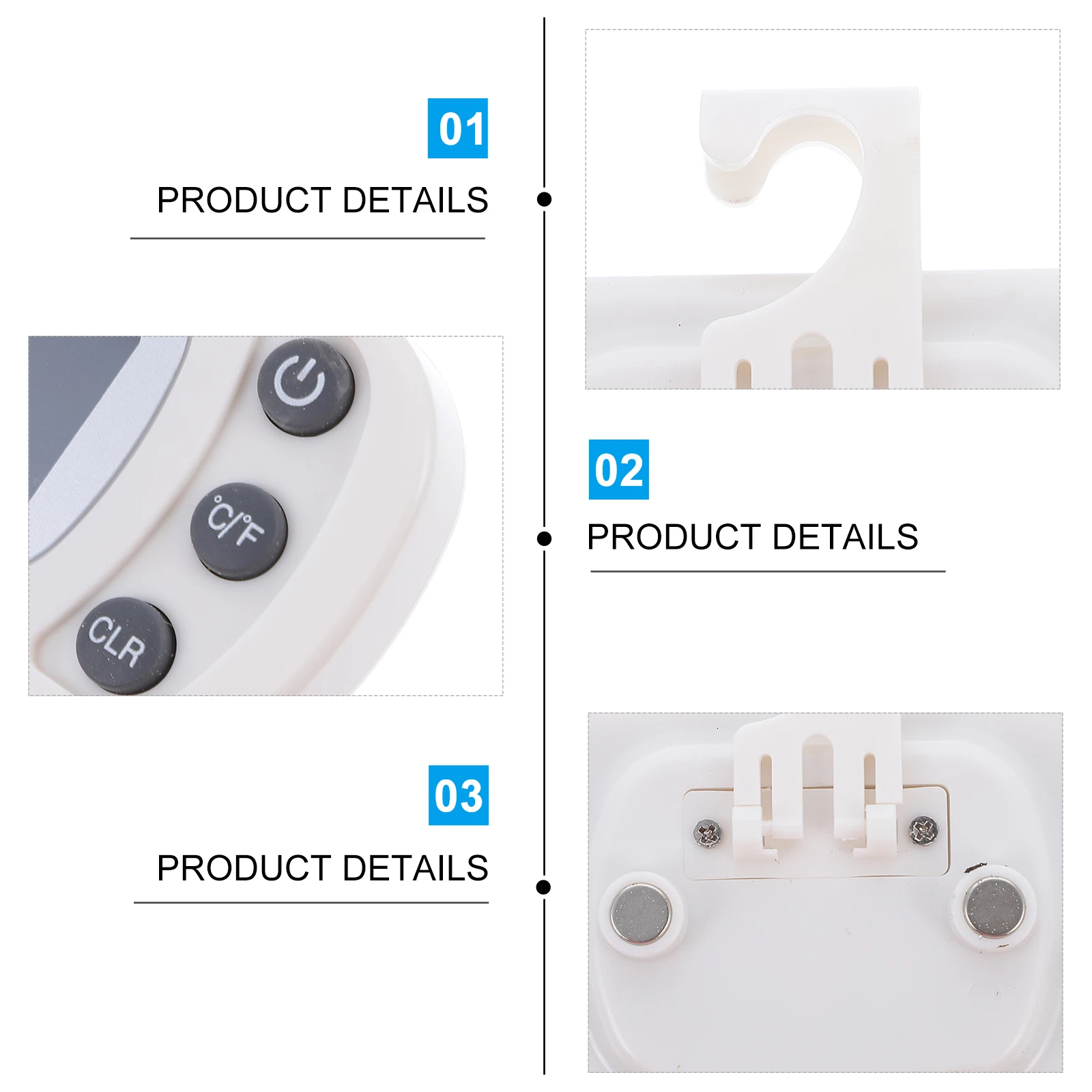 

2Pcs Waterproof Refrigerator Thermometer Digital Indoor Temperature Meter with Max Min Display for Home Freezer Room LCD