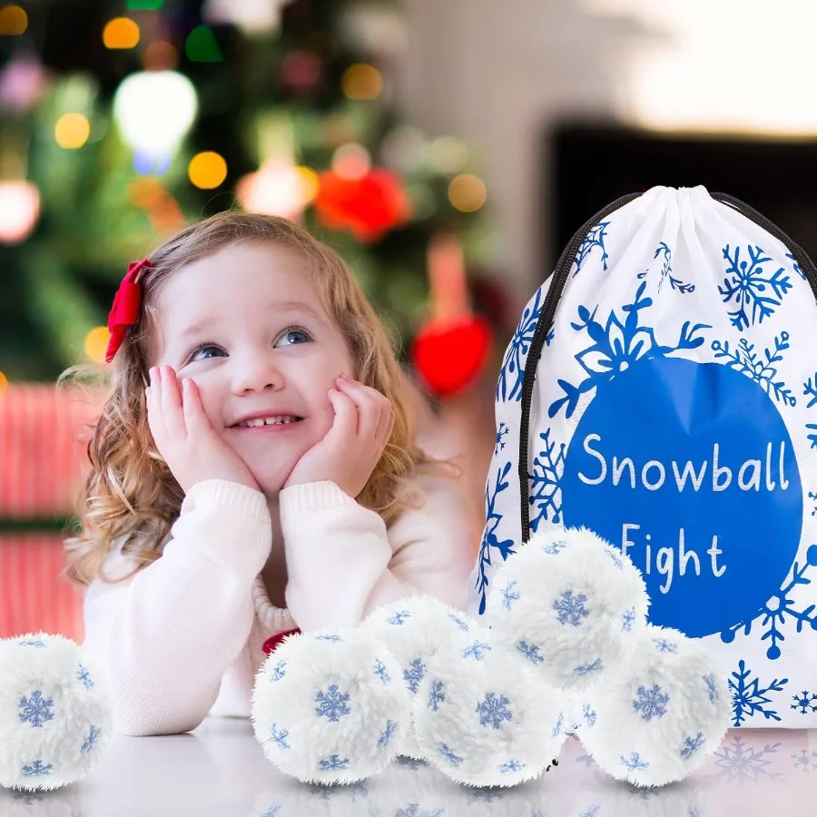 36 قطعة من كرات الثلج المزيفة لكرات الثلج المصنوعة من القطيفة الناعمة مع حقيبة تخزين مثالية لديكور شجرة عيد الميلاد والطفل الداخلي والخارجي