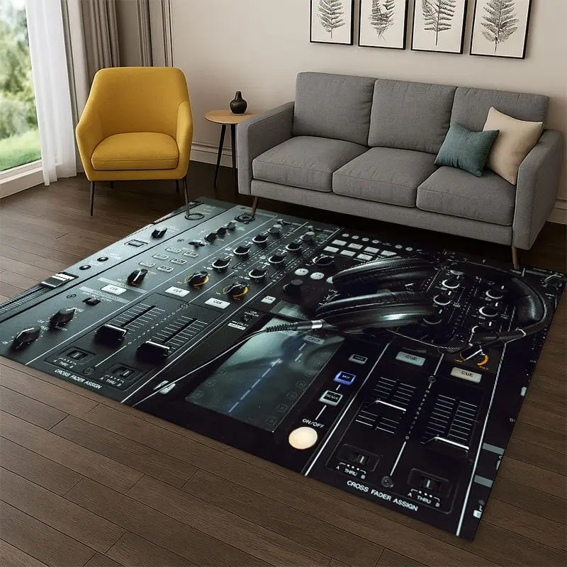 Retro Vinyl Record Music DJ Tape Carpet Rug for Bedroom Living Room Sofa Playroom Doormat Home Decor,Kid Game Area Rug Non-slip