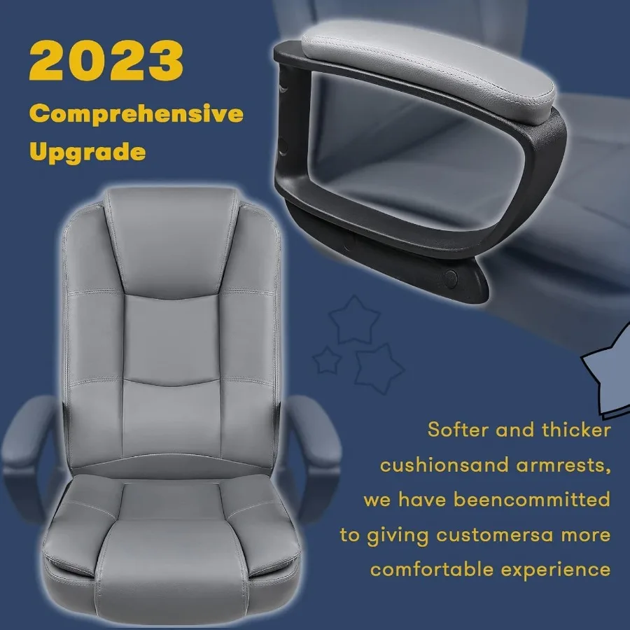 كرسي مكتب منزلي 400 رطل كرسي كبير وطويل القامة تصميم عالي التحمل مريح عالي الظهر وسادة قطني دعم الظهر مكتب الكمبيوتر Cha #5