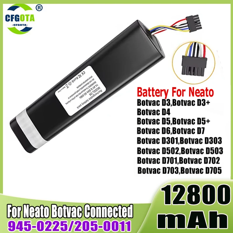 Оригинальный запасной аккумулятор 14,4 В 12800 мАч для Neato Botvac D3 D4 D5 D6 D7 D301 D303 D502 D503 D701 205-0011 подметальный робот