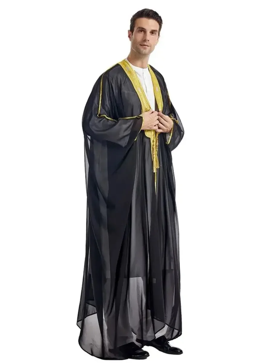 Abayas de Ramadán para ropa de oración, Kimono musulmán abierto de Kebaya, Abaya, Turquía, árabe, Islam, Djellaba, bata musulmana para Hombre