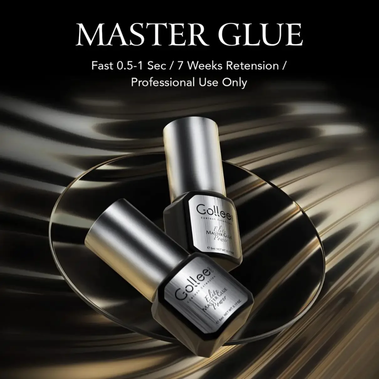 Gollee Master Glue 0.5 Sec Low Humidity Eyelash Extension Adhesive Vegan Black Hypoallergenic Lashes Glue Waterproof  Lashe Glue