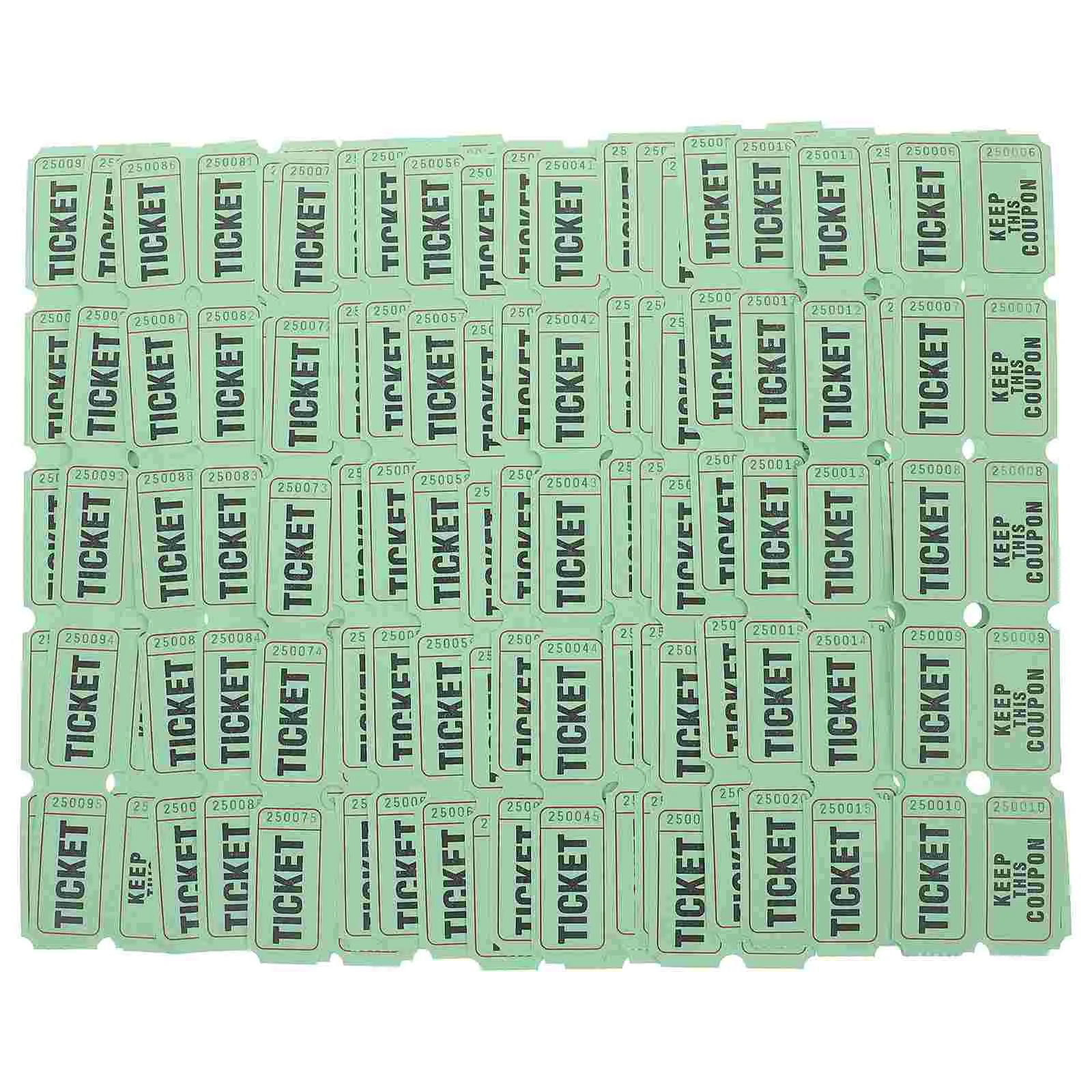 100 Pcs Ticket Raffle Tickets Double Prizes Fair Labels Carnival Party Supply for Classroom Perforation