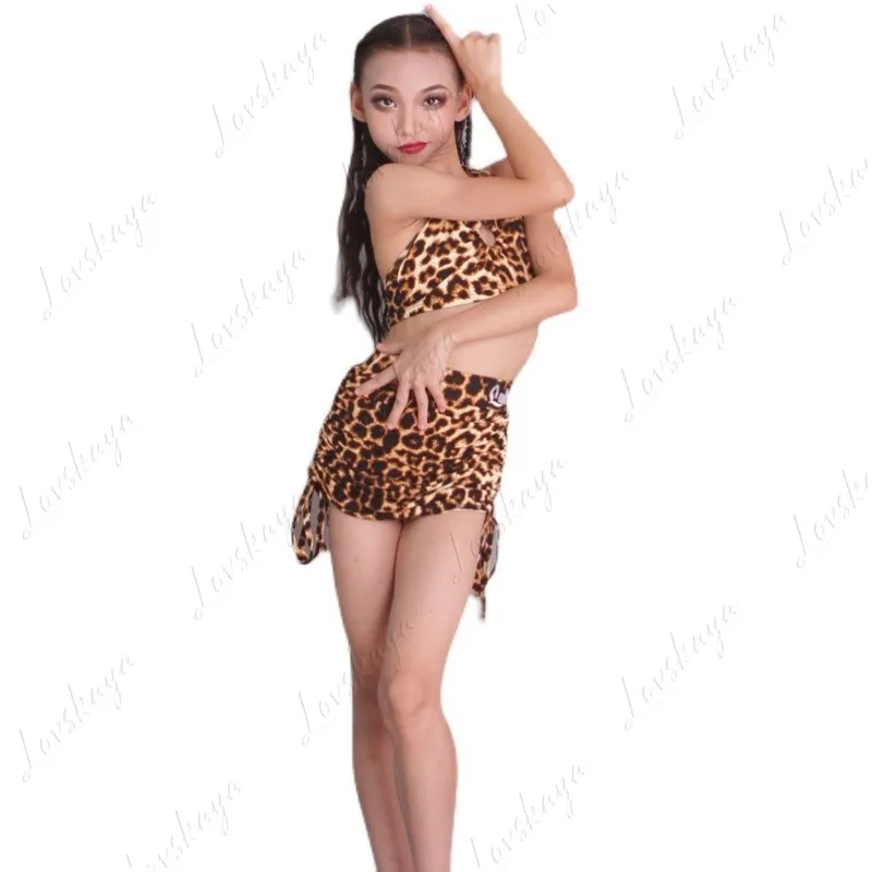 新しい女の子用ラテンダンストレーニングセット子供用ラテン練習ダンススーツ子供用パフォーマンススーツ