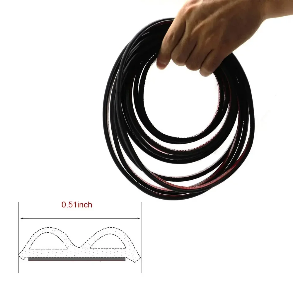 5m Car Door Side Edge Anti-collision Sealing Strip Car Rubber Soundproof Strip B Type Waterproof Weatherstrip Accessories