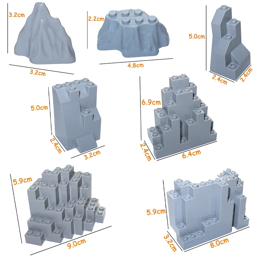 Building Blocks Rock Panel Mountain MOC City Street House Garden Rockery Accessories DIY Parts Hill Stone Bricks