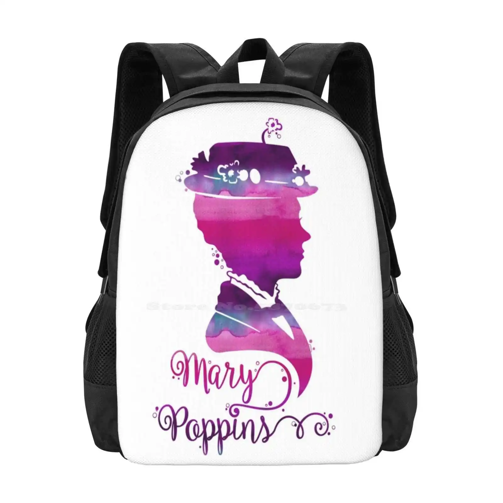 

Fashion Pattern Design Travel Laptop School Backpack Bag Portrait Silhouette Silhouette Julie Andrews Musical Watercolor