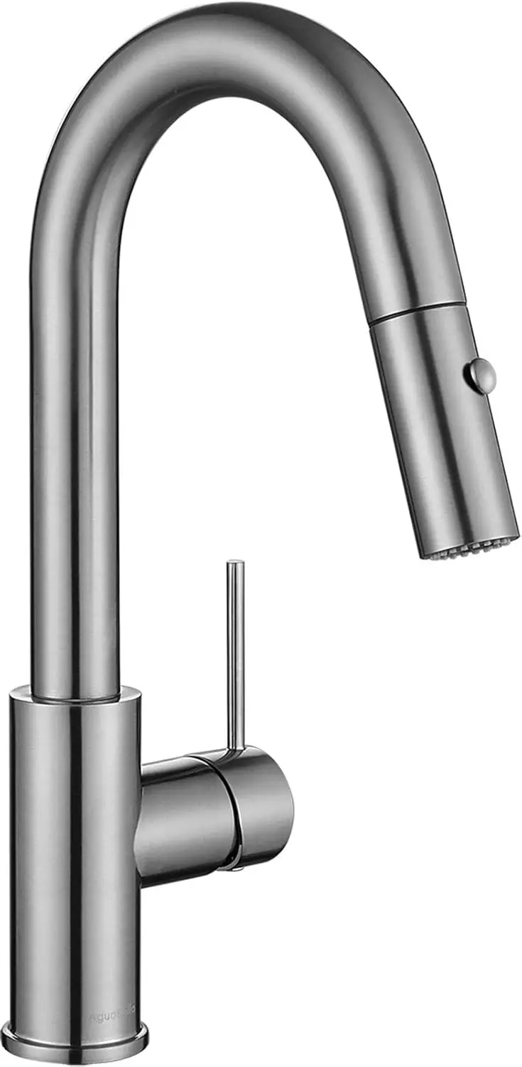 

AS59BN Brushed Nickel Bar Faucet or Prep Kitchen Sink Faucet with Pull Down Sprayer and Single Handle