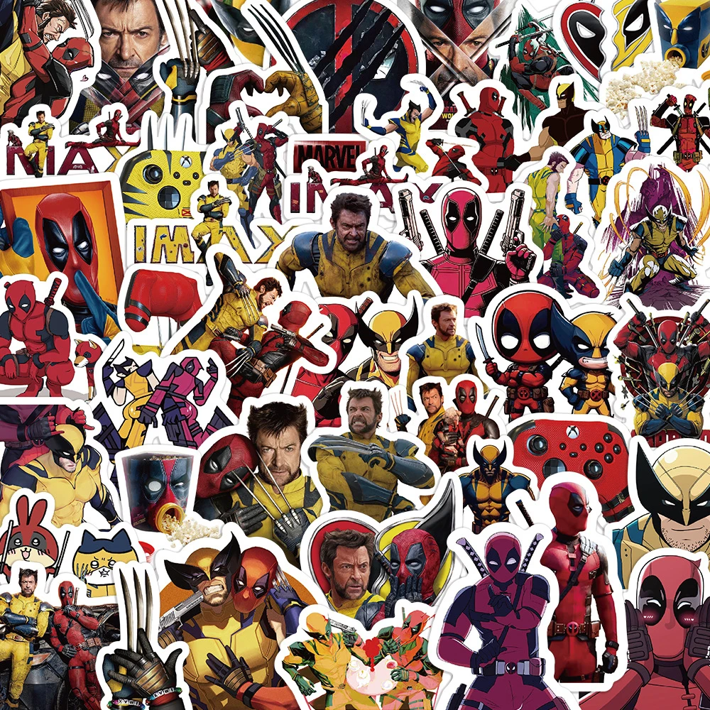 10/30/60pcs Disney Deadpool Wolverine Super Heros Stickers Cool Cartoon Kids Decals Toy Motorcycle Phone Notebook Sticker Decor