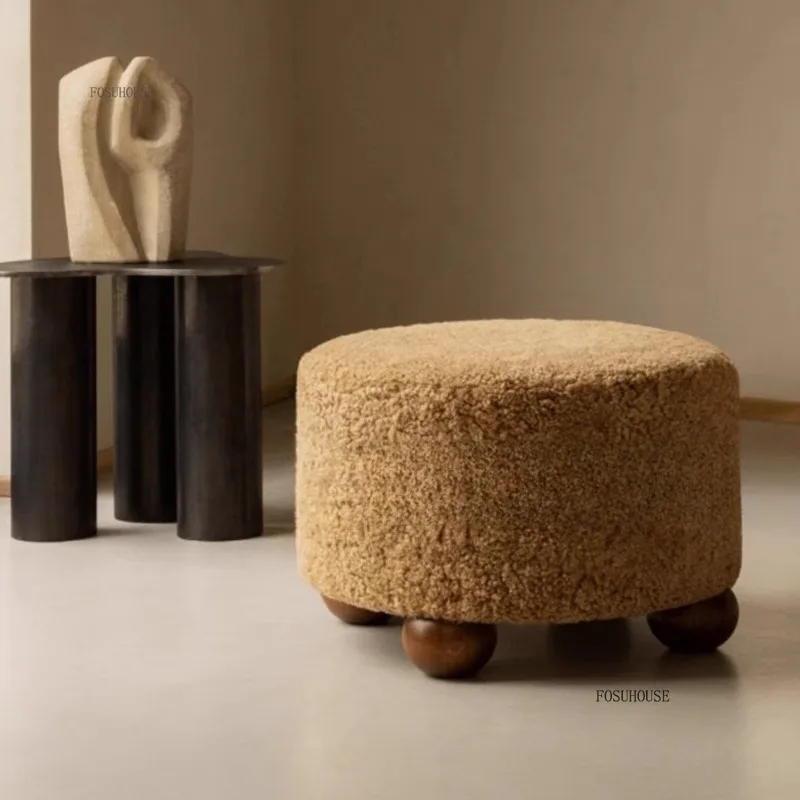 القرون الوسطى كريم صوف الضأن منخفضة العثمانيين الفرنسية حذاء قماش تغيير البراز مصمم المنزل أريكة البراز غرفة نوم خلع الملابس البراز #1