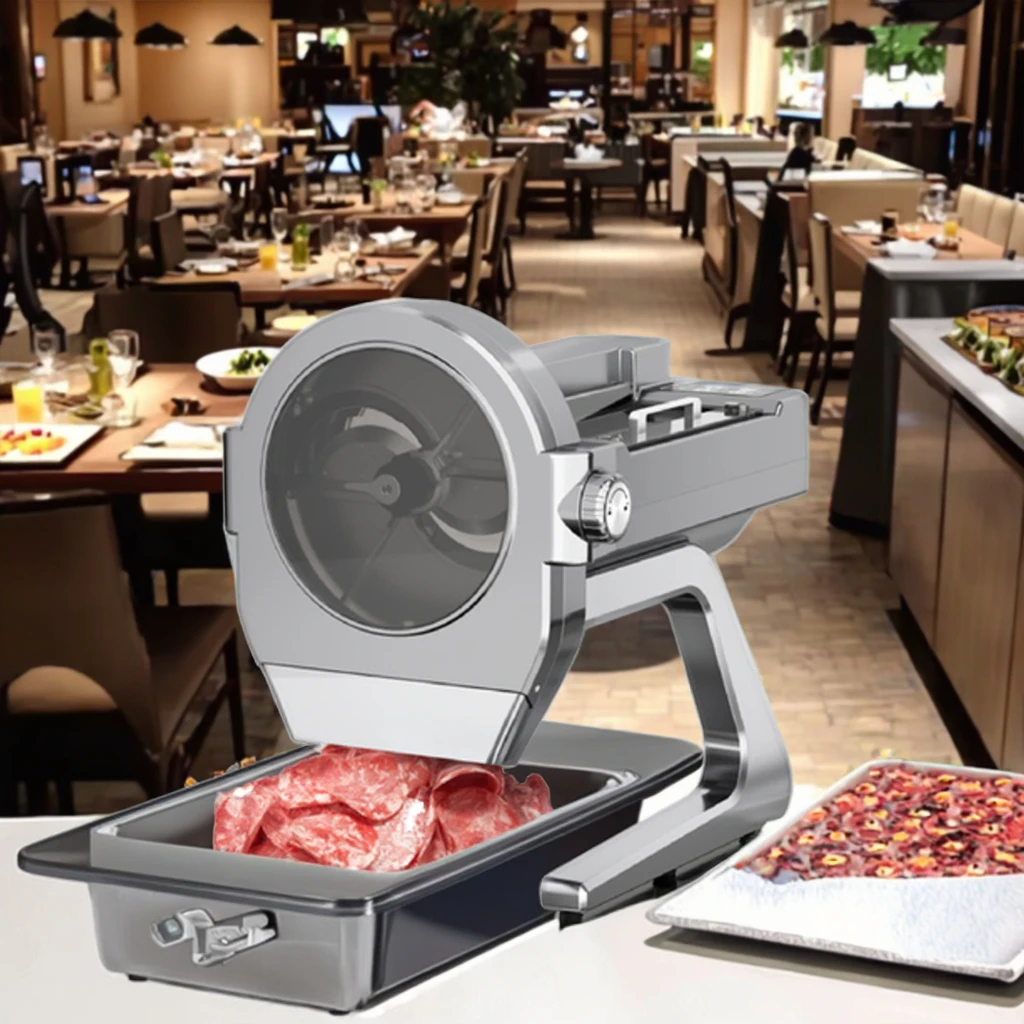2025 Multifunctional Commercial Restaurant Food Processor Machine Multi-Blade Stainless Steel Blades 300W 1-10mm Low Noise