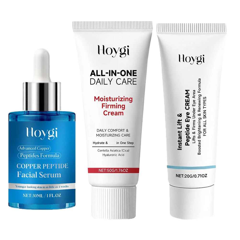 HOYGI Firming Cream+Copper Peptide Facial Serum+Dark Circle Eye Cream Hydrating Repairing Moisturizing Lifting Repair Skin Care