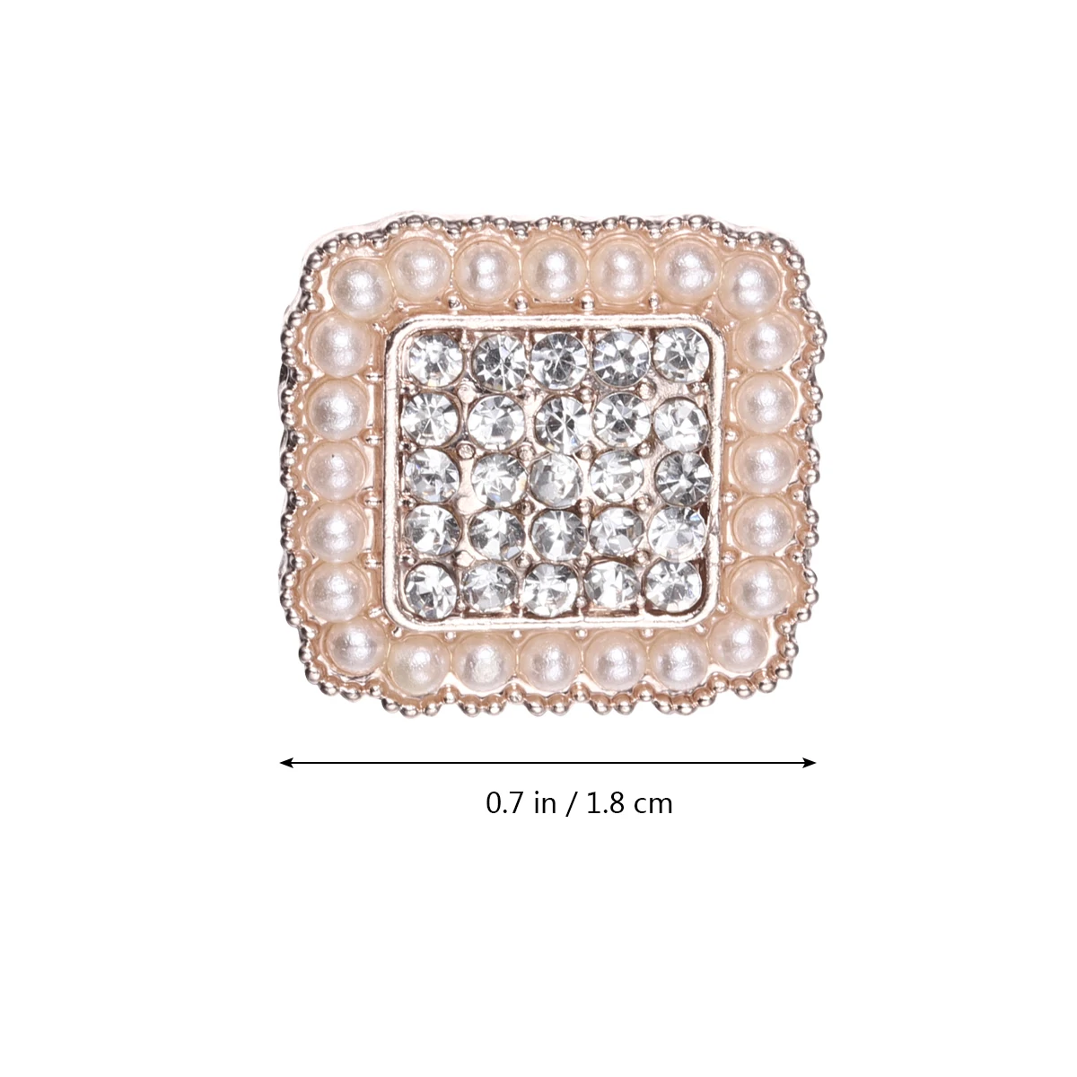 

10 Pcs Square Pearl Buttons Rivets for Bags Gemstone Slippers Crafts Rhinestones Clothes Sqaure Clothing Press