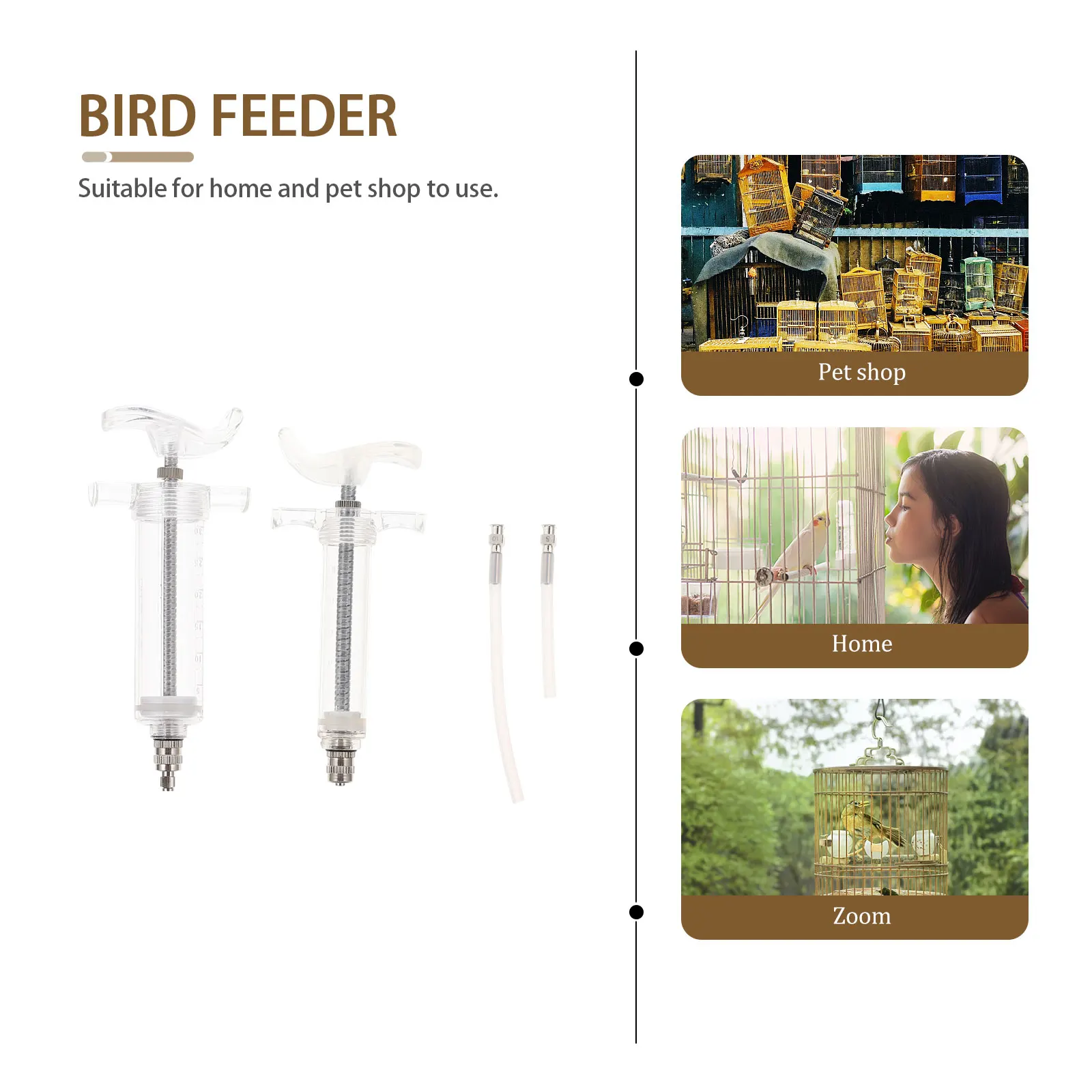 

Baby Bird Feeder Set Durable Plastic for Water Milk Liquid Parrot Cage Dispenser Portable Practical Gift Pet
