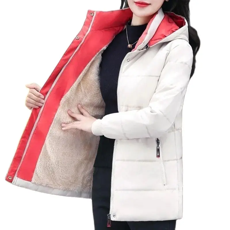 Down Cotton-Padded Jacket Women\'s Winter New Coat Add Velvet Thicken Fashion Top-Grade Lady Keep Warm Cotton-Padded Clothes