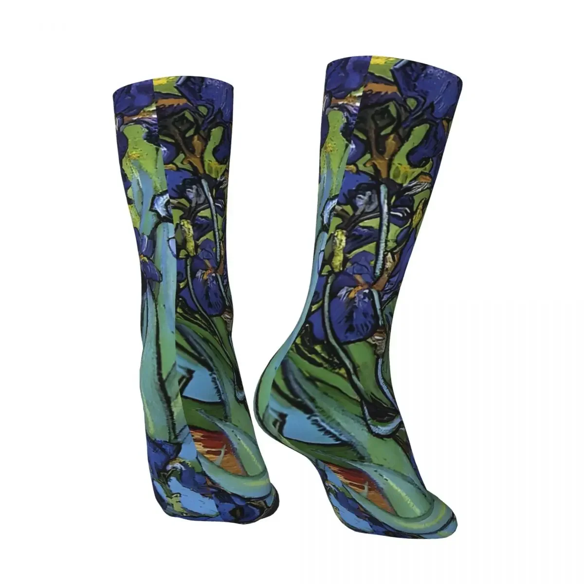 Crazy Sock for Men Van Gogh Irises  Fine Art Hip Hop Harajuku Van Gogh Happy Quality Pattern Printed Crew Sock Casual