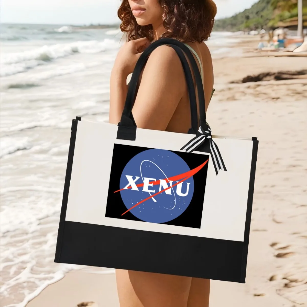 Space Xenu 2026 وصول جديد موضة عملية واسعة حقيبة حمل قابلة لإعادة الاستخدام نمط طباعة 2 لهجة الثقيلة حقيبة كتف كبيرة ل