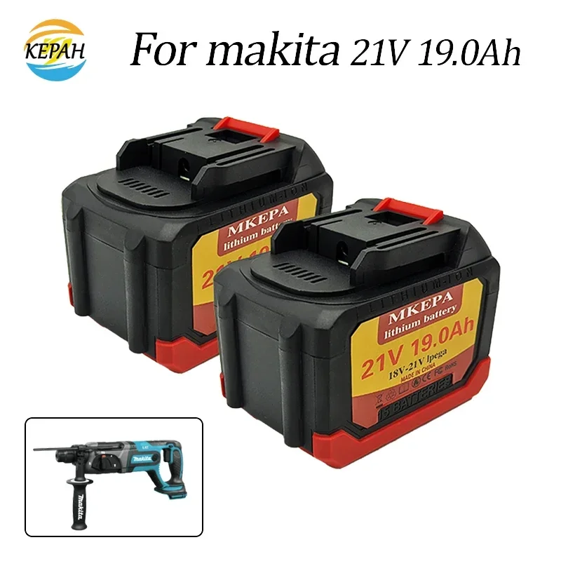 21V Tool Battery For Makita, 19Ah Rechargeable Lithium Battery, 18-21V 19000mAh Battery, Used For Electric Drills Or Chainsaws