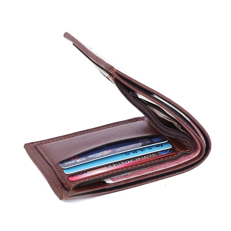 Men's wallet with multi-card, multi-color and high quality leather short wallet