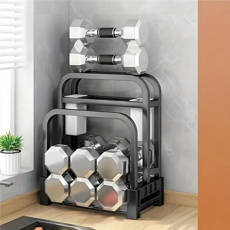 Kitchen Home Countertop Cutting Board Rack 1Pc Stainless Steel Knife Holder Integrated Storage Knife Rack-AT30