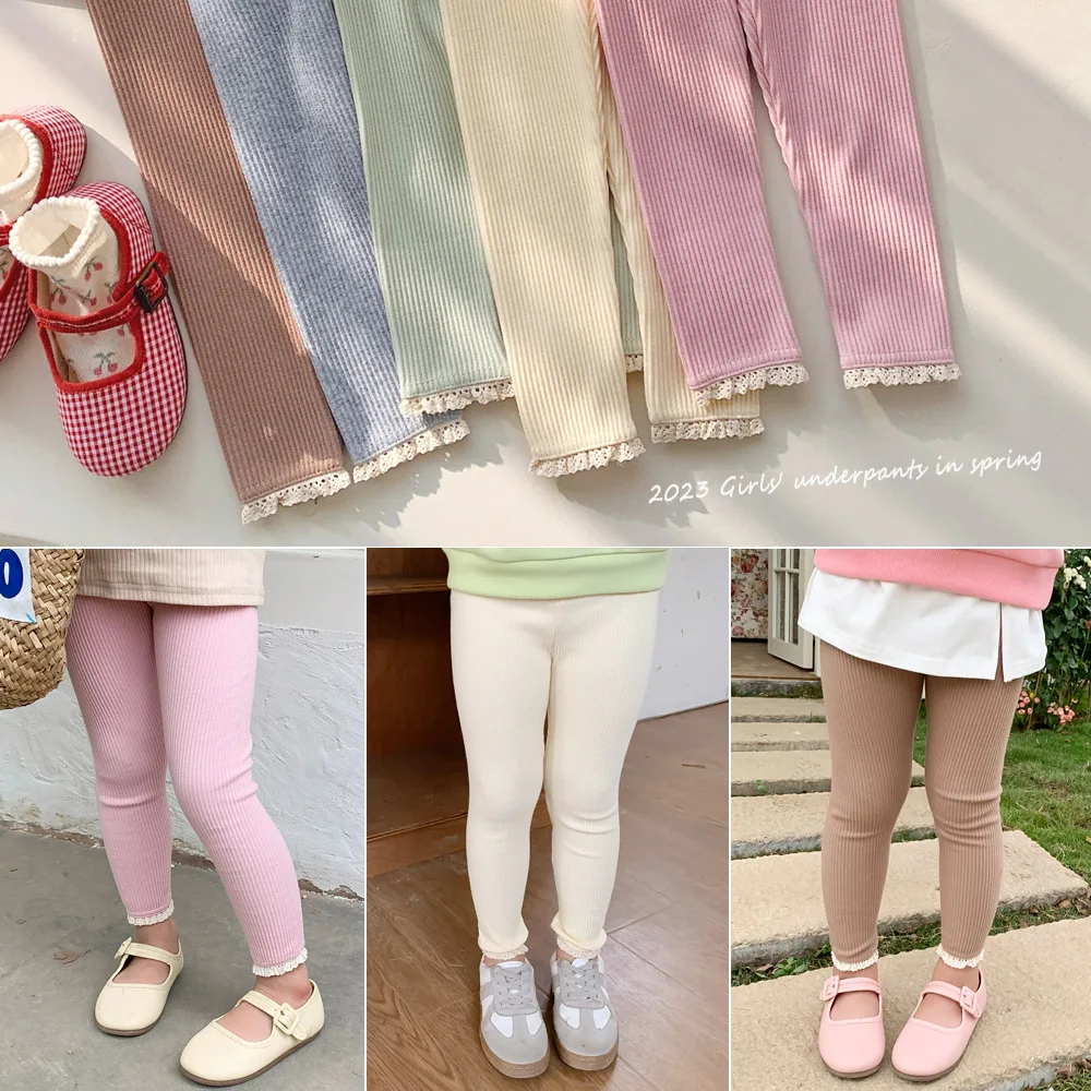 2-8T Toddler Kid Girls Pant Elegant Baby Clothes Autumn Winter Infant Leggings Cotton Stretch Skinny Trousers Outfit