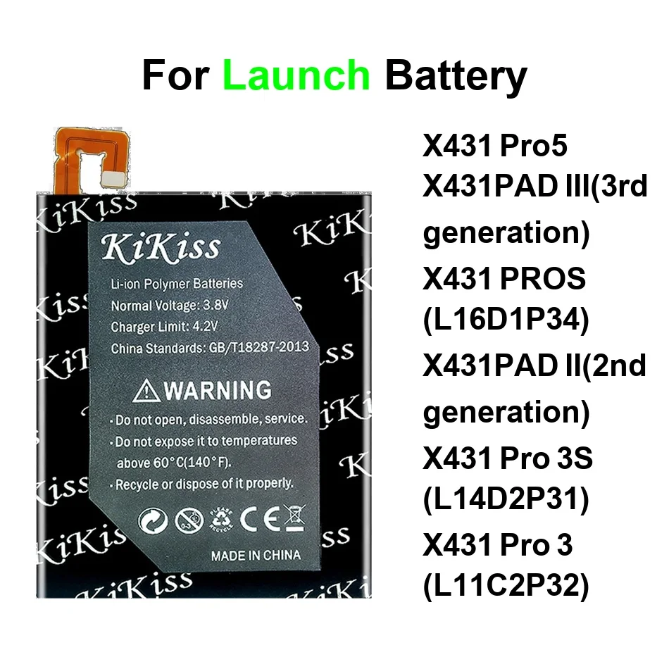 

Tablet Battery X431PAD III(3rd Generation) X431PAD II(2nd Generation) 0-17000mAh For Launch X431 Pad 2 3 Pro