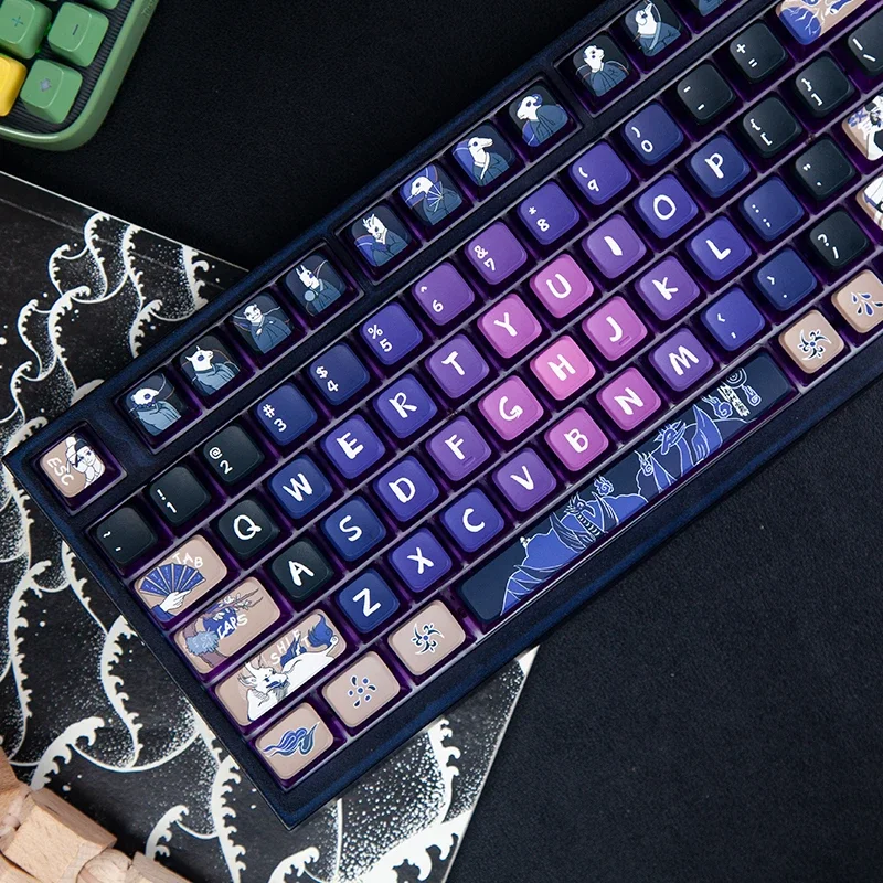 

Purple transparent small full set of keycaps ASA height 120 keys original design mechanical keyboard keycaps